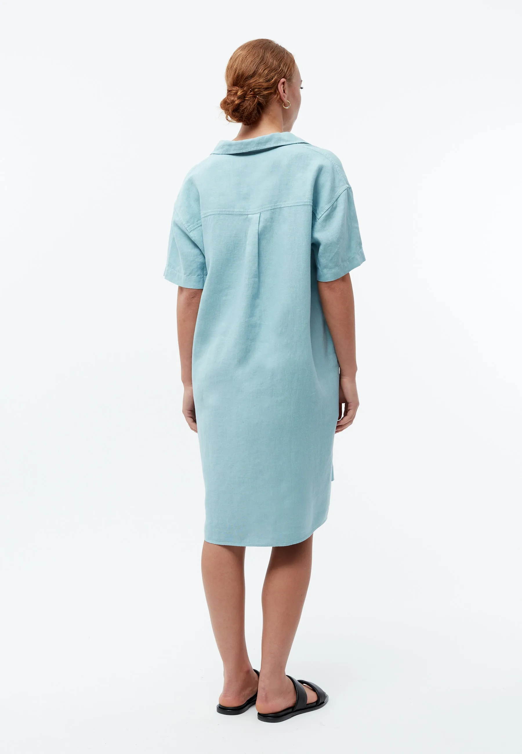 Linen dress GBELAINE with polo collar - Irish Mint (Linen) Givn Berlin