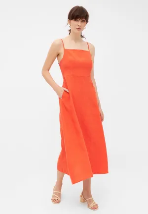 Linen dress GIANA - Sunset Orange (Linen) Givn Berlin