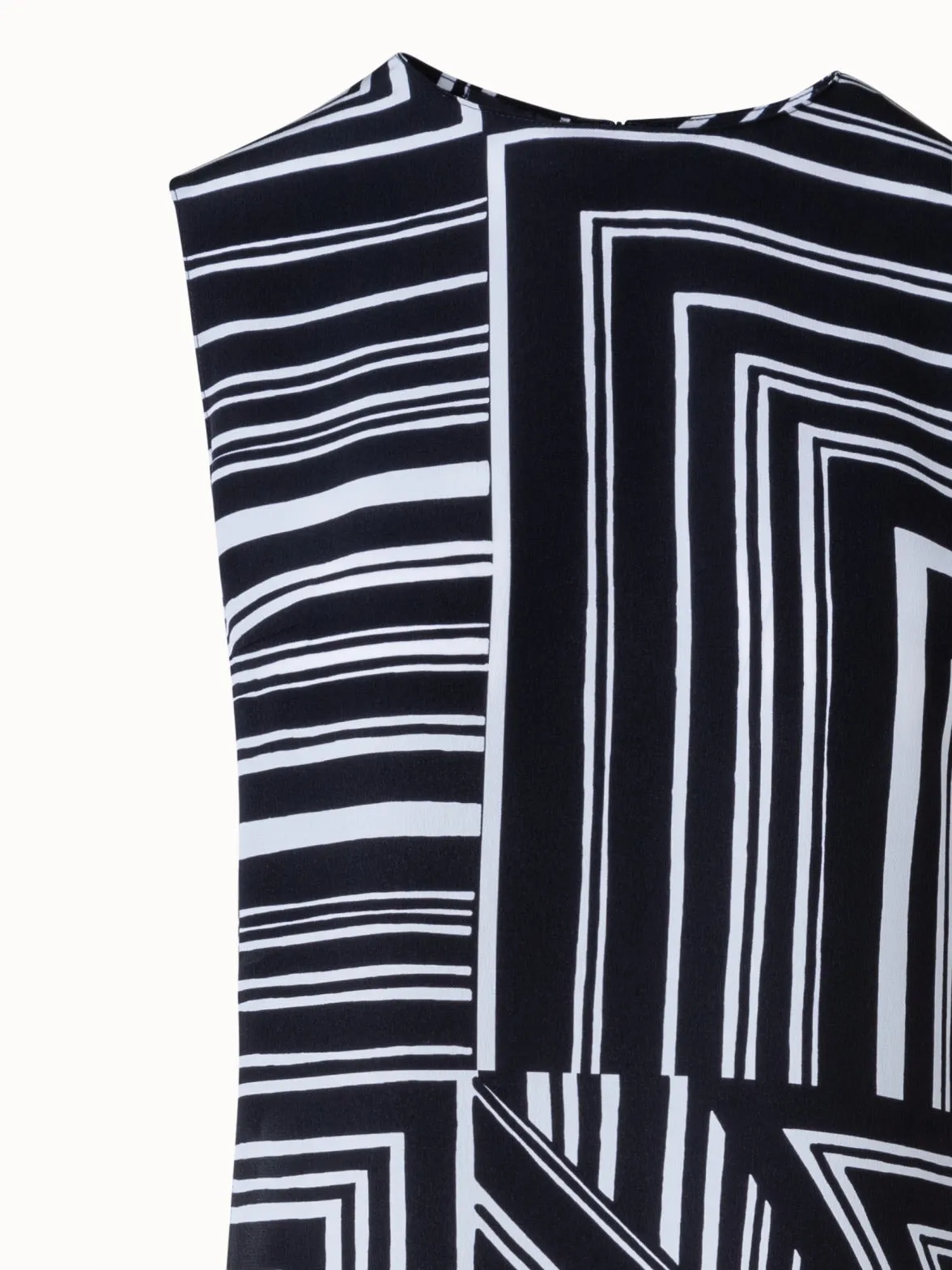 Long Silk Tunic with Lizzi's Lines Print Akris