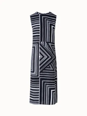 Long Silk Tunic with Lizzi's Lines Print Akris