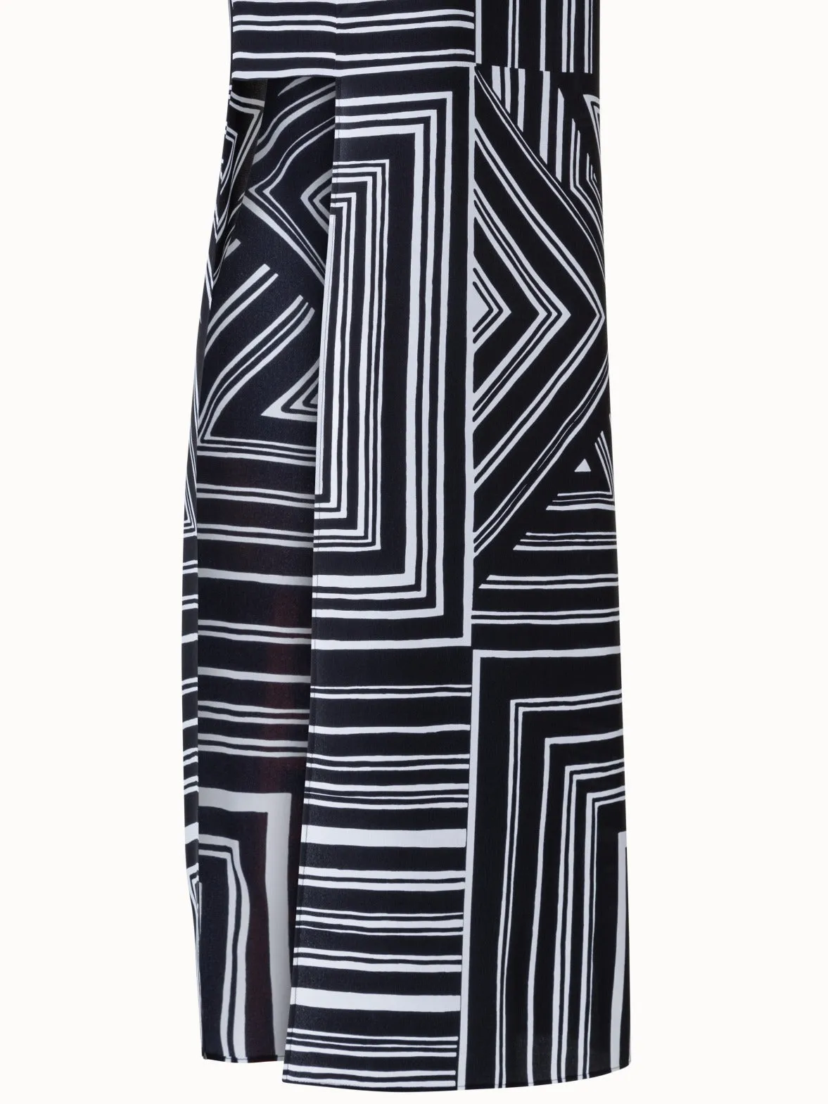 Long Silk Tunic with Lizzi's Lines Print Akris