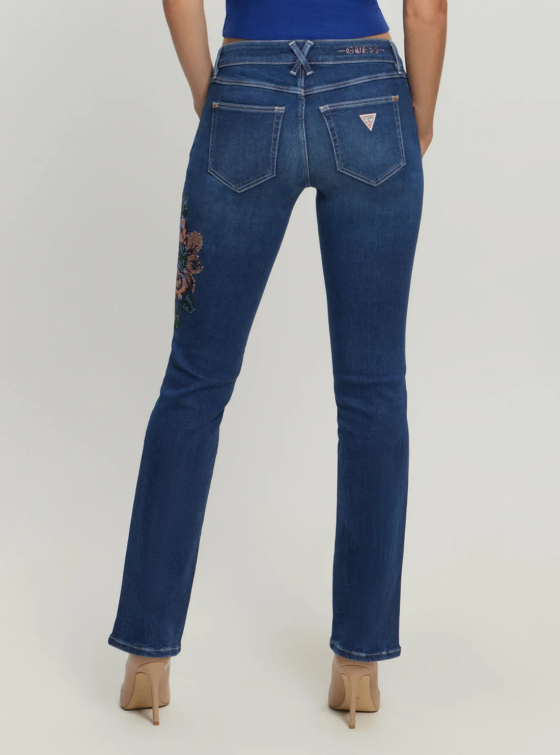 Low-Rise Hermosa Straight Denim Jeans in Dark Wash Guess