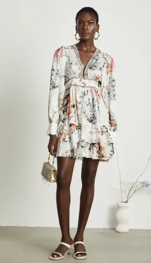 Lucie V-neck floral-print mini dress Gloria Lanvin