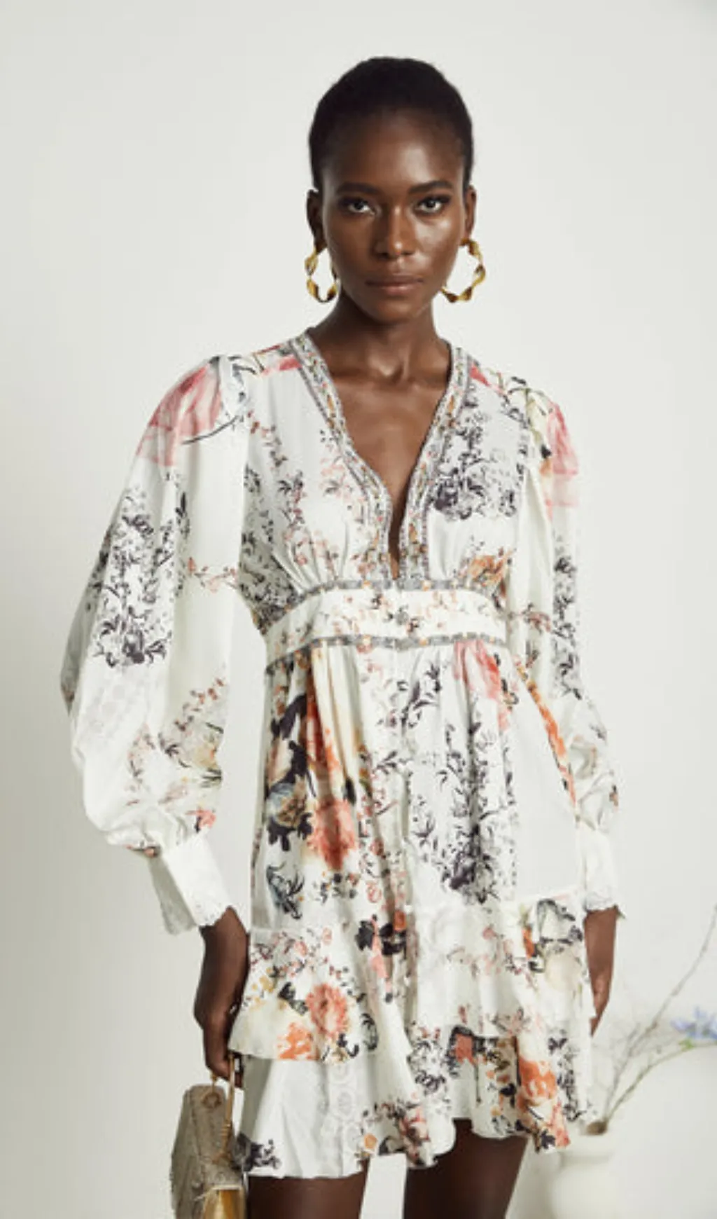 Lucie V-neck floral-print mini dress Gloria Lanvin