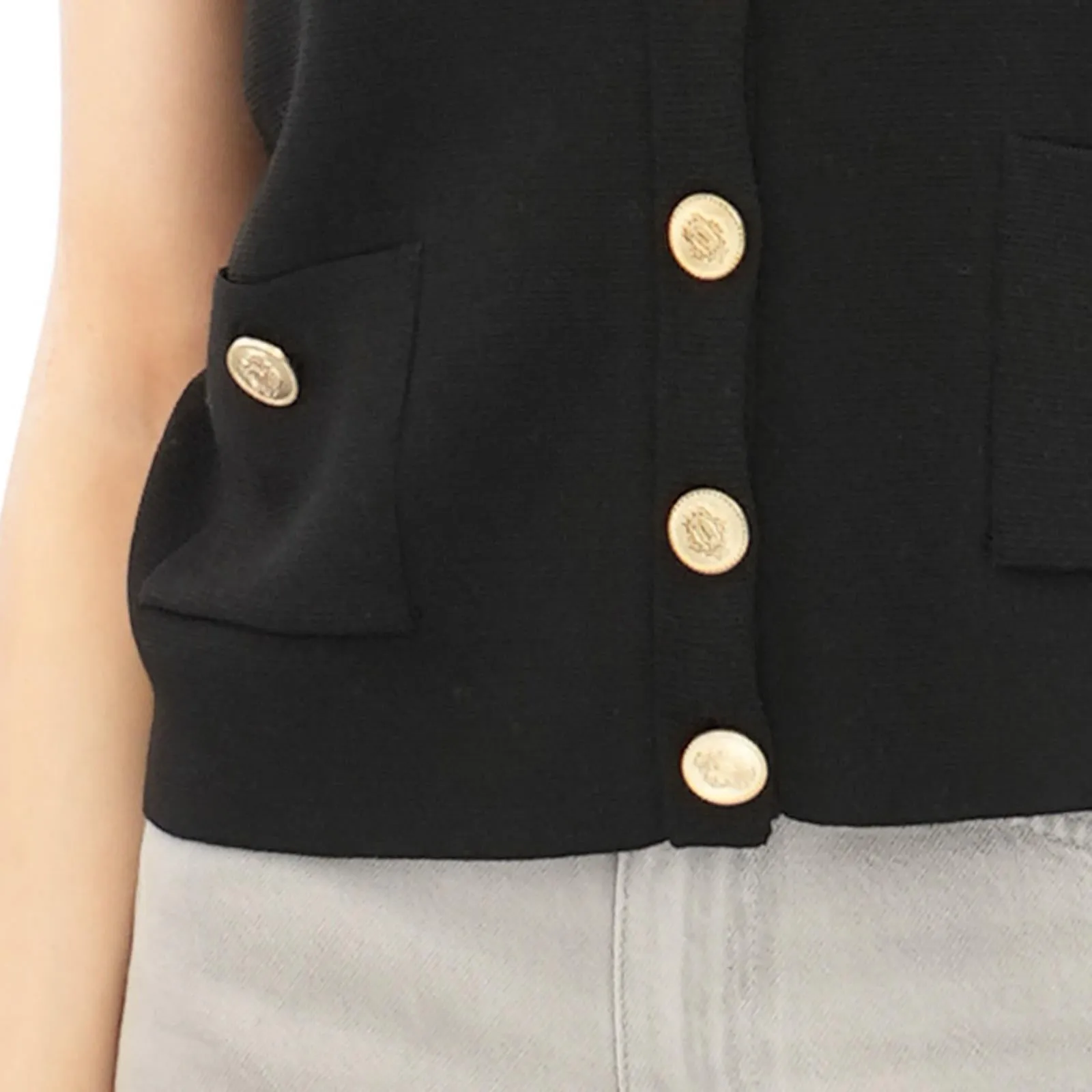 M&S Gold Button Short Sleeve Cardigan
