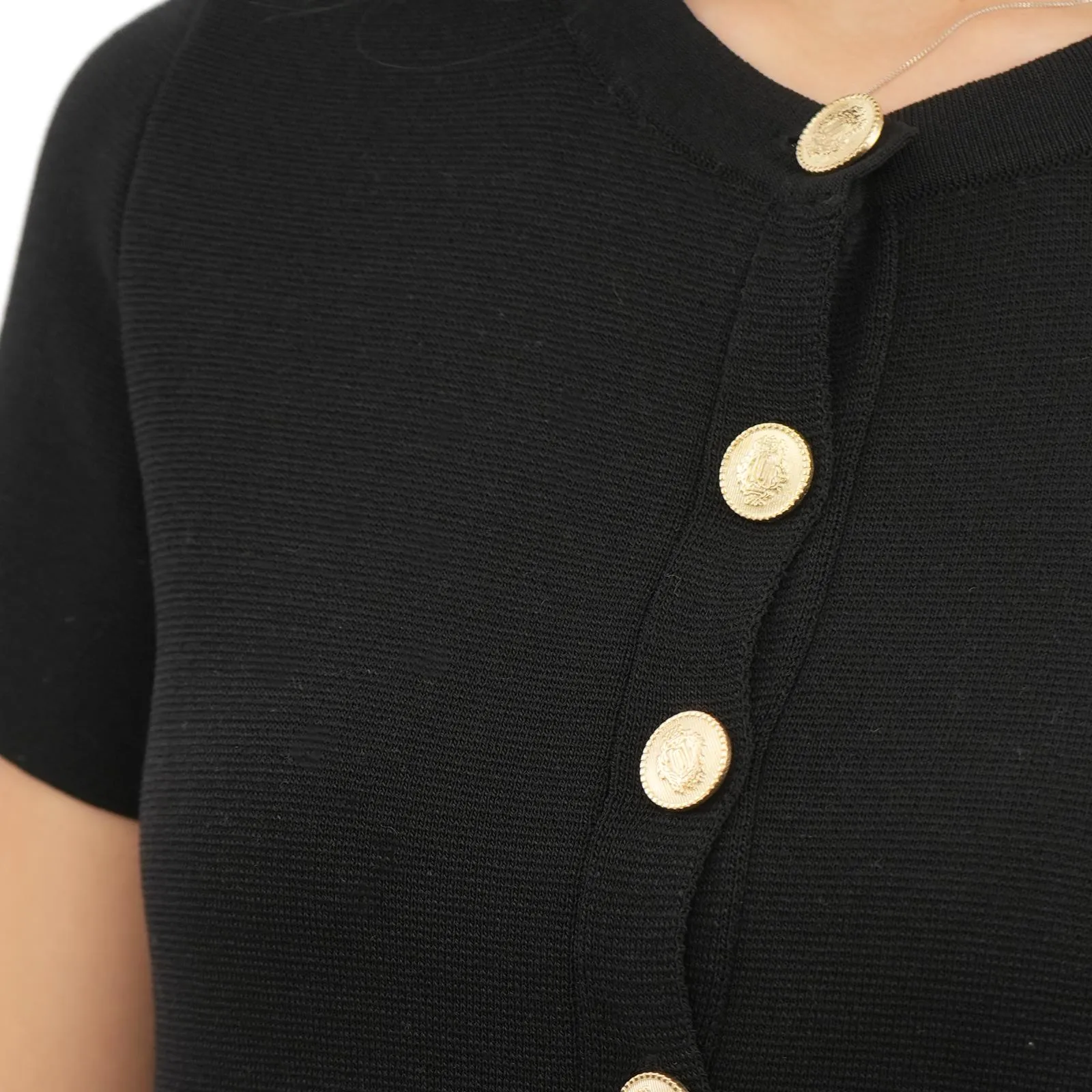 M&S Gold Button Short Sleeve Cardigan