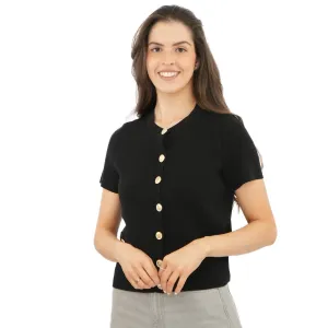 M&S Gold Button Short Sleeve Cardigan