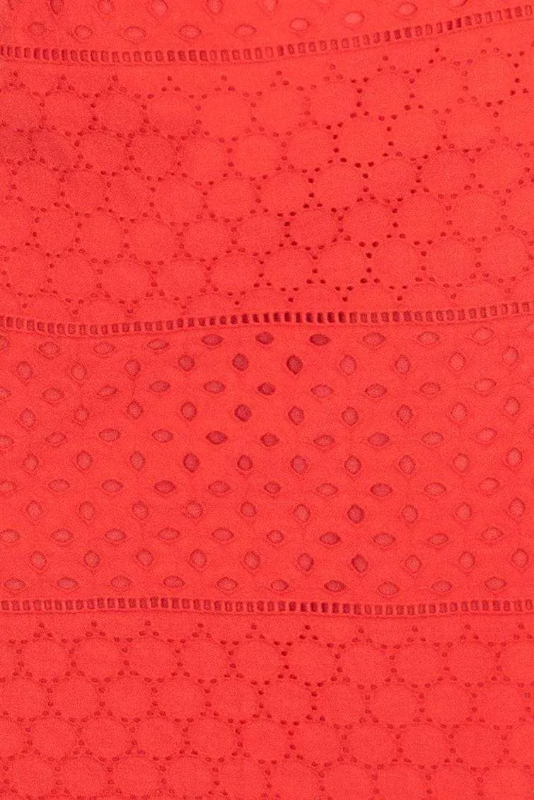 M&S Per Una A-Line Red Cotton Embroidered Short Skirts