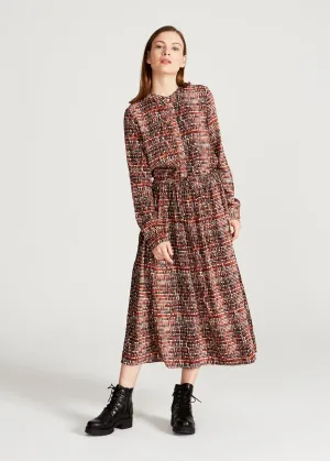 Maxi dress MARINA from LENZING™ ECOVERO™ - Black / Orange (Hearts) Givn Berlin