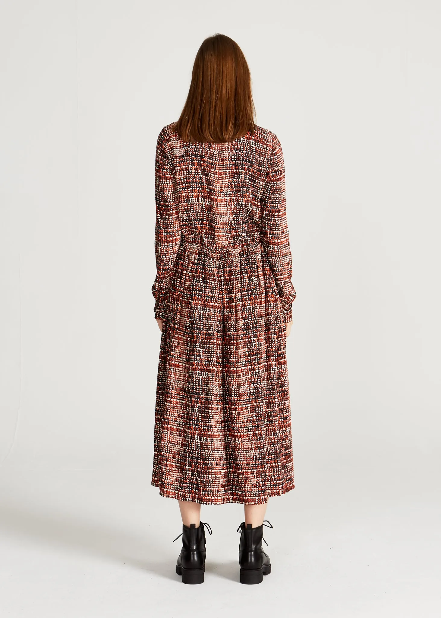 Maxi dress MARINA from LENZING™ ECOVERO™ - Black / Orange (Hearts) Givn Berlin