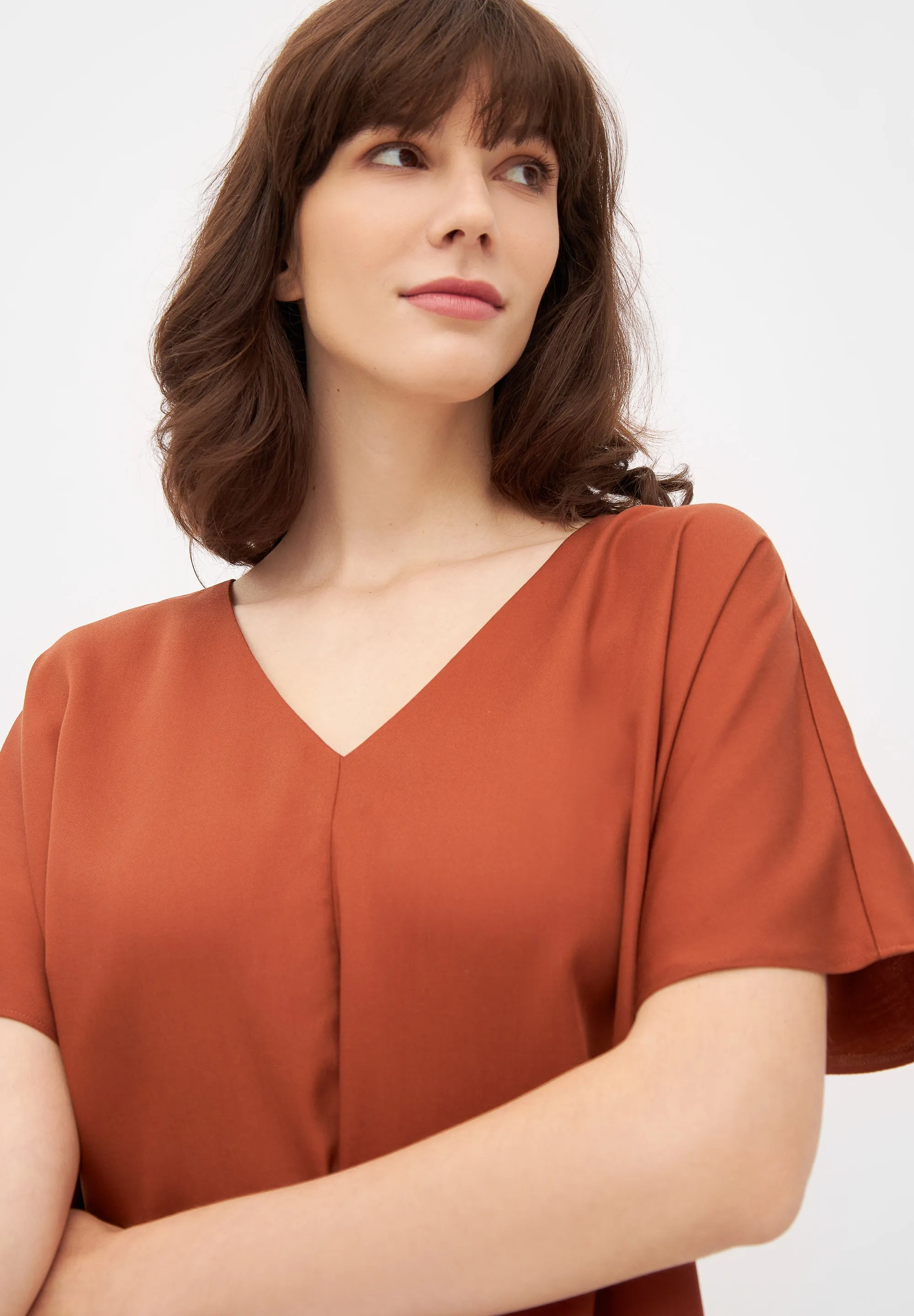 Maxi dress ONA in TENCEL™ REFIBRA™ Lyocell - Terracotta (Refibra) Givn Berlin