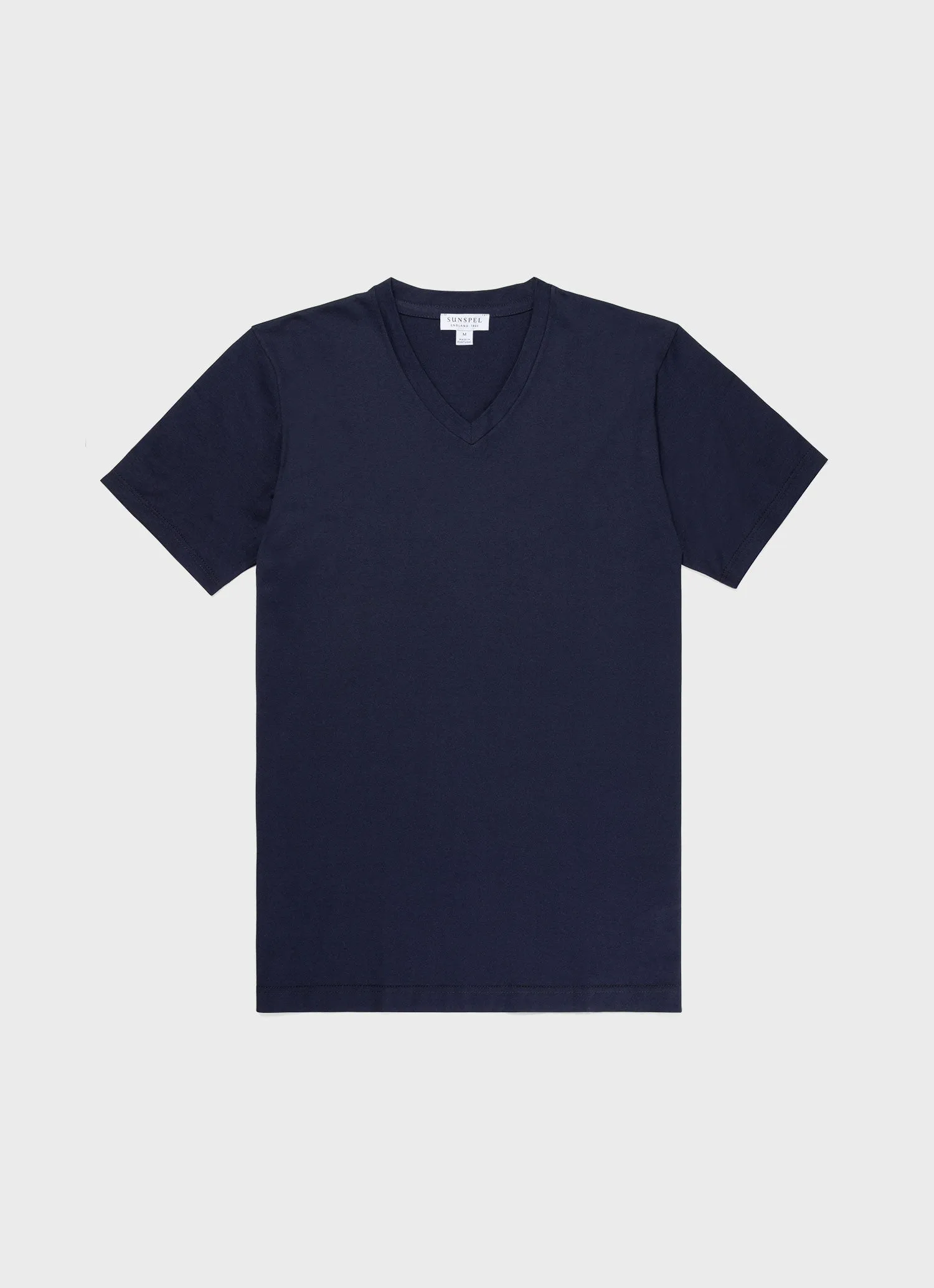 Men's Riviera V-neck T-shirt in Navy Sunspel