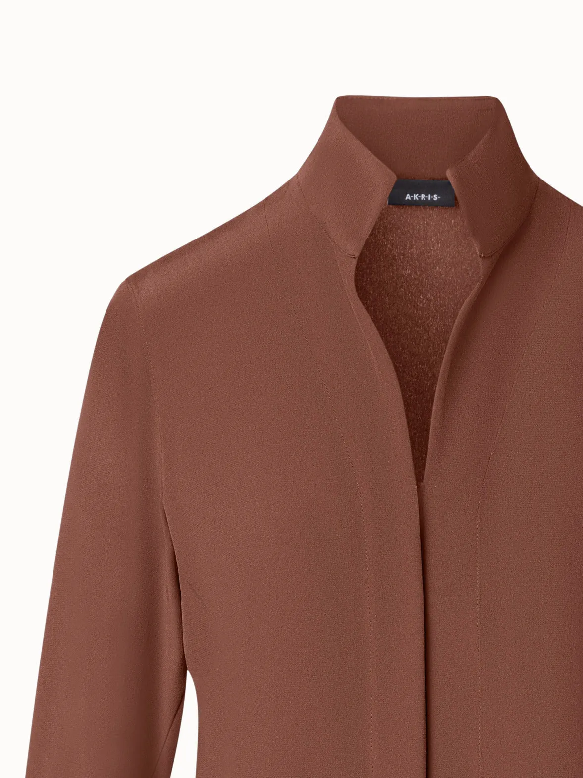 Mock Neck Silk Blouse Akris