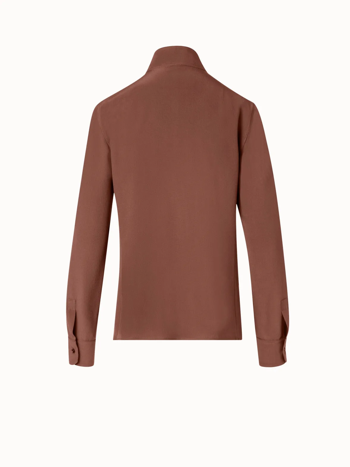 Mock Neck Silk Blouse Akris