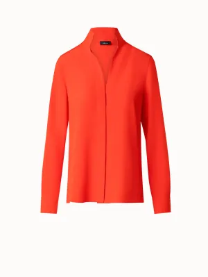 Mock Neck Silk Blouse Akris