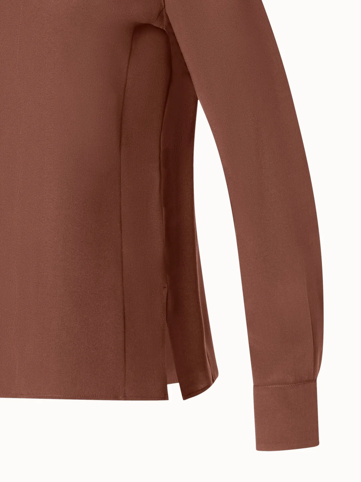 Mock Neck Silk Blouse Akris