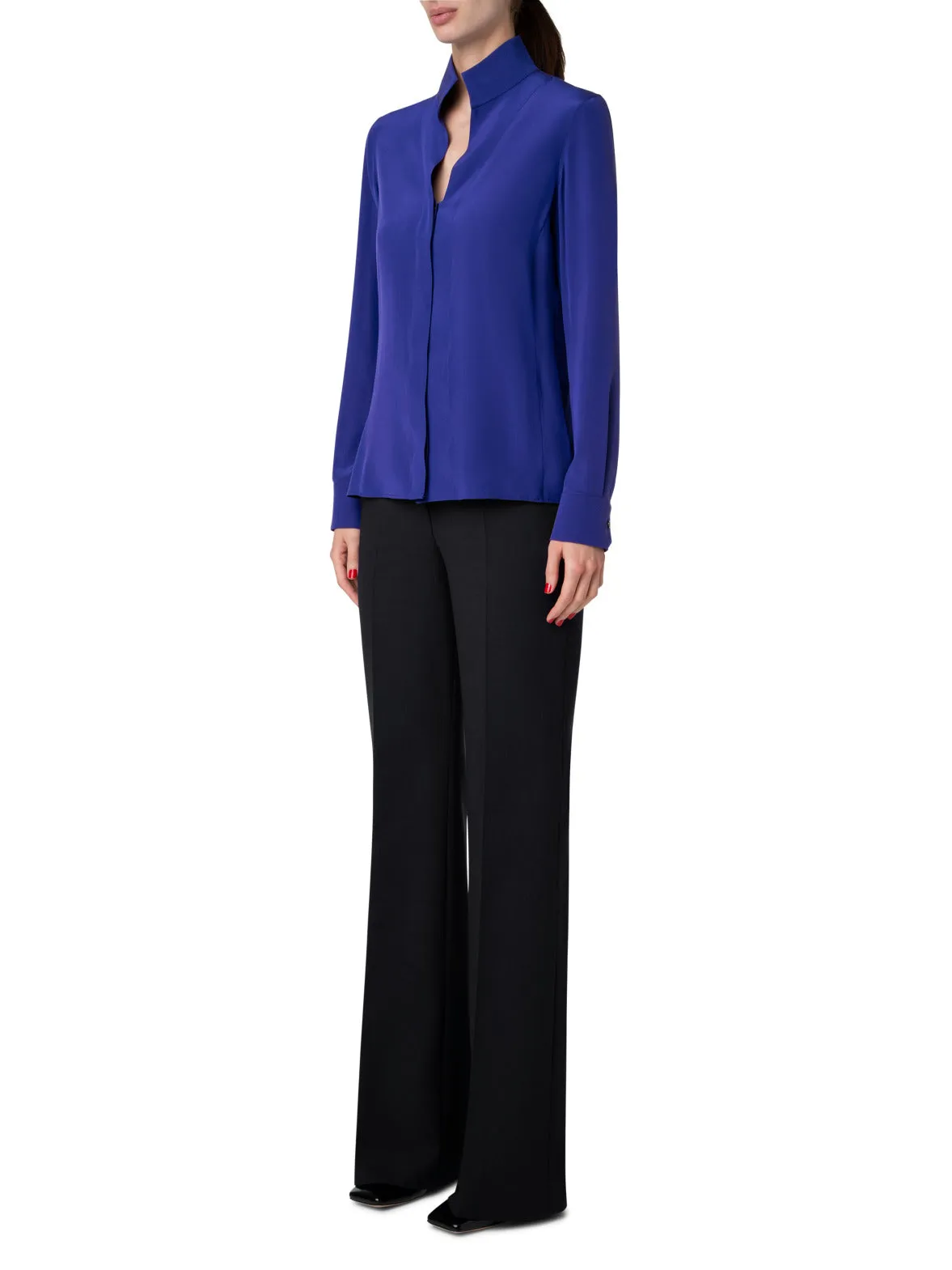 Mock Neck Silk Blouse Akris