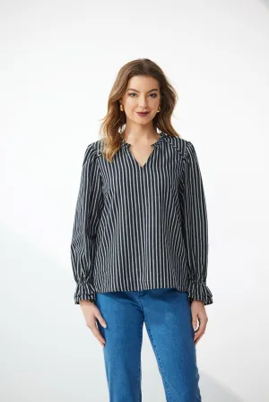 Newport - Atlanta Stripe Blouse - NP29342 - black/white Stripe