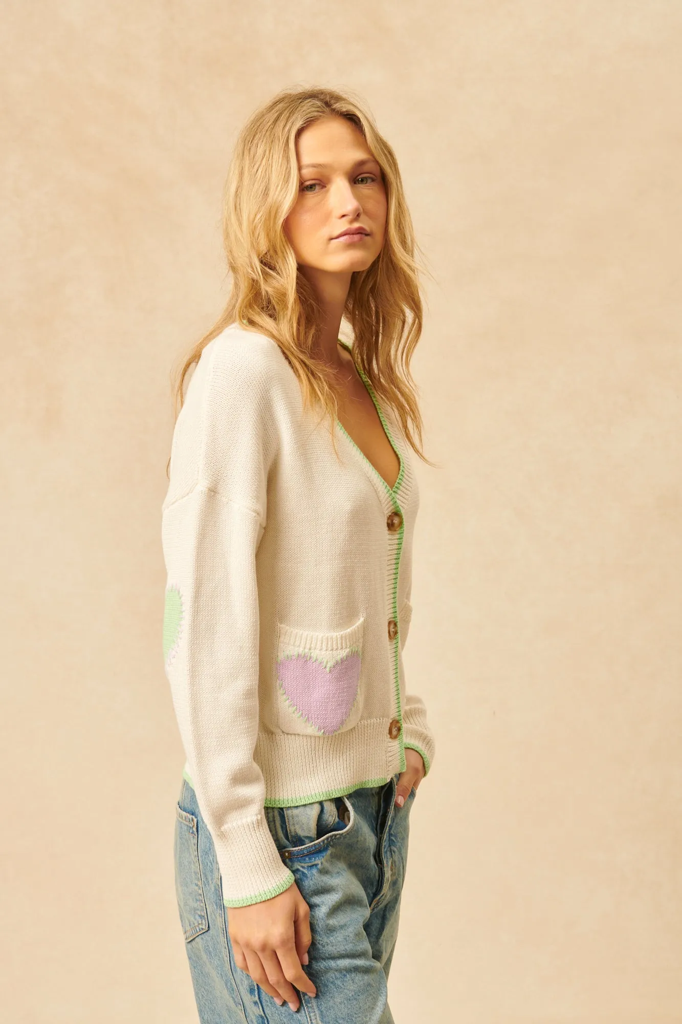 NIKO HEART PATCH CARDI