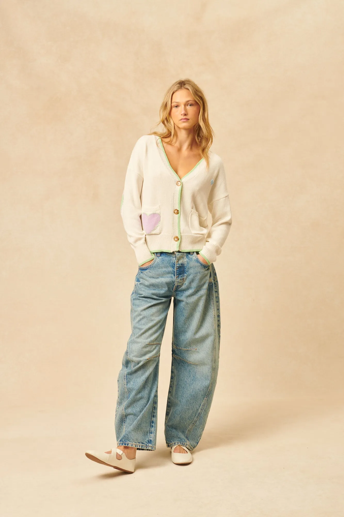 NIKO HEART PATCH CARDI