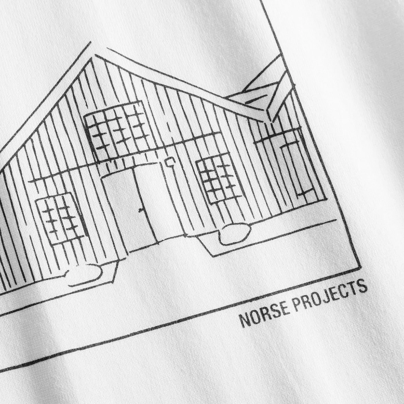 Norse Projects Johannes Organic Kanonbadsvej Print T-shirt White