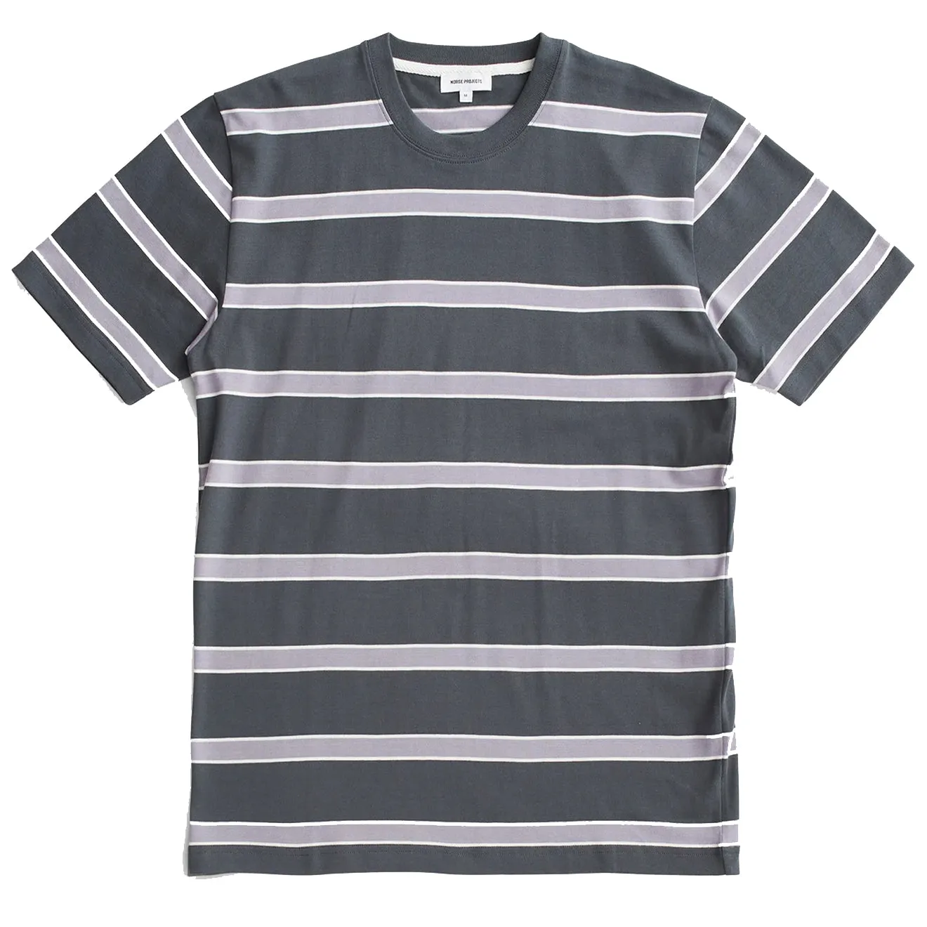 Norse Projects Johannes Organic Multicolour Stripe T-shirt Battleship Grey