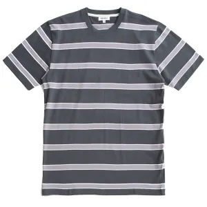 Norse Projects Johannes Organic Multicolour Stripe T-shirt Battleship Grey