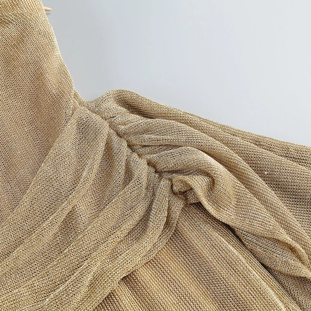 one-shoulder draped bodycon maxi dress in khaki Gloria Lanvin