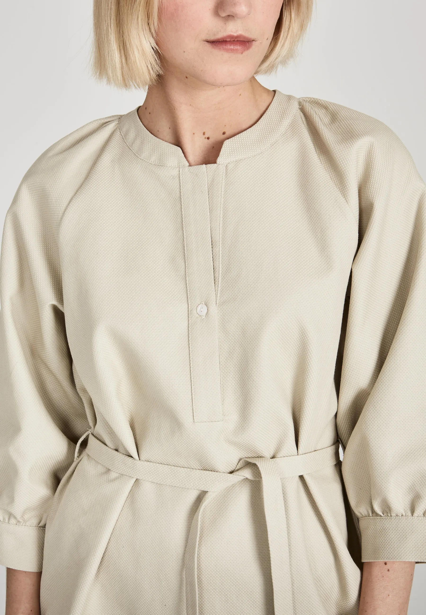 Organic cotton blouse dress ODETTE - Beige Givn Berlin