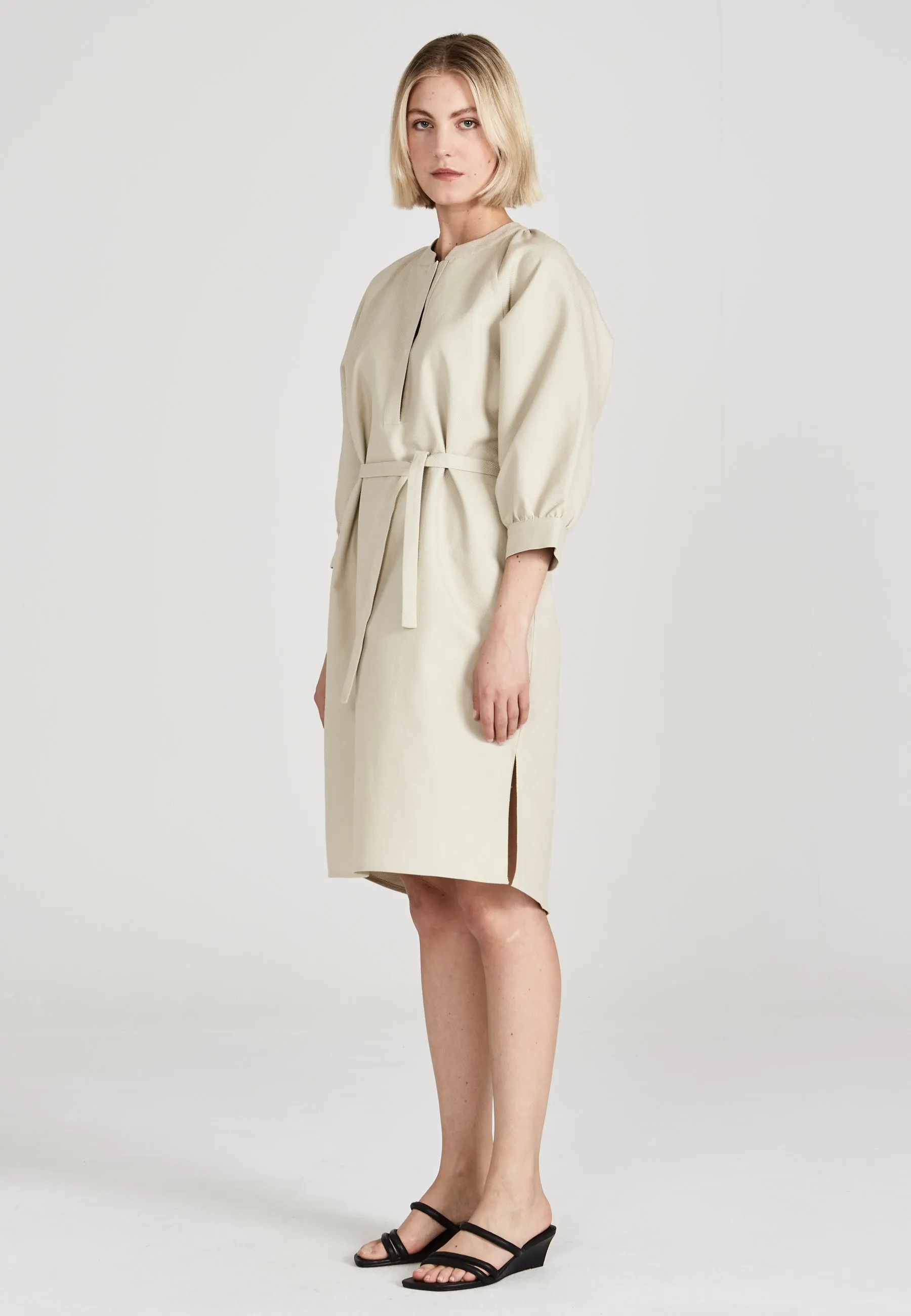 Organic cotton blouse dress ODETTE - Beige Givn Berlin
