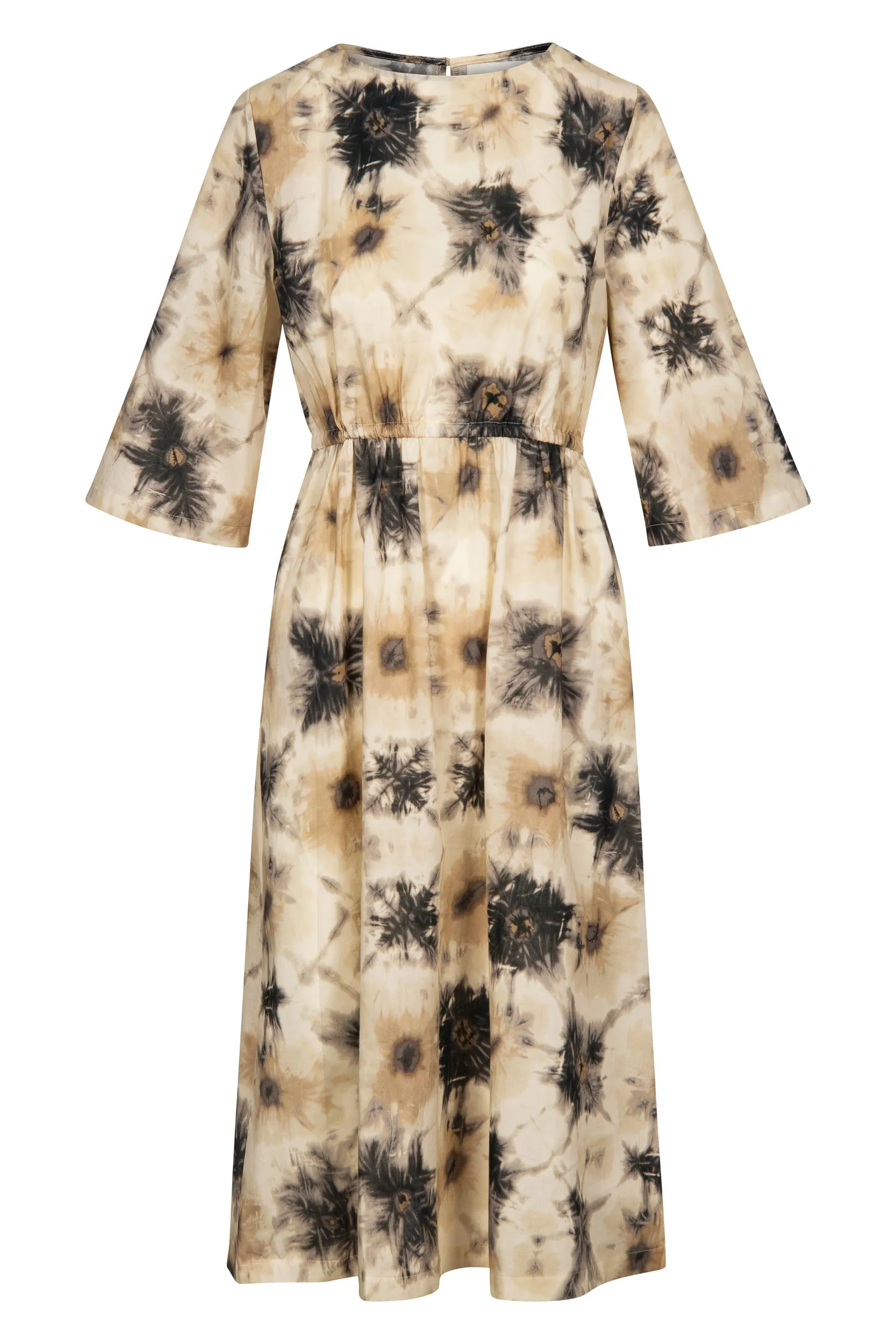 Organic Cotton Dress AMELIE - Beige / Black (Batik) Givn Berlin