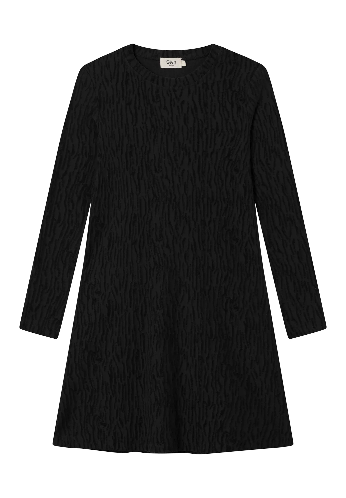 Organic Cotton Dress CAMILLE - Black (Structure) Givn Berlin