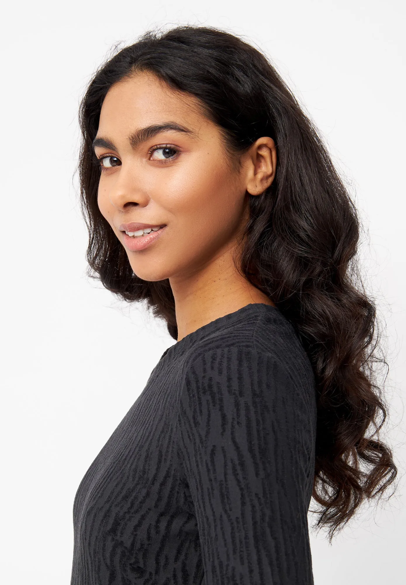 Organic Cotton Dress CAMILLE - Black (Structure) Givn Berlin