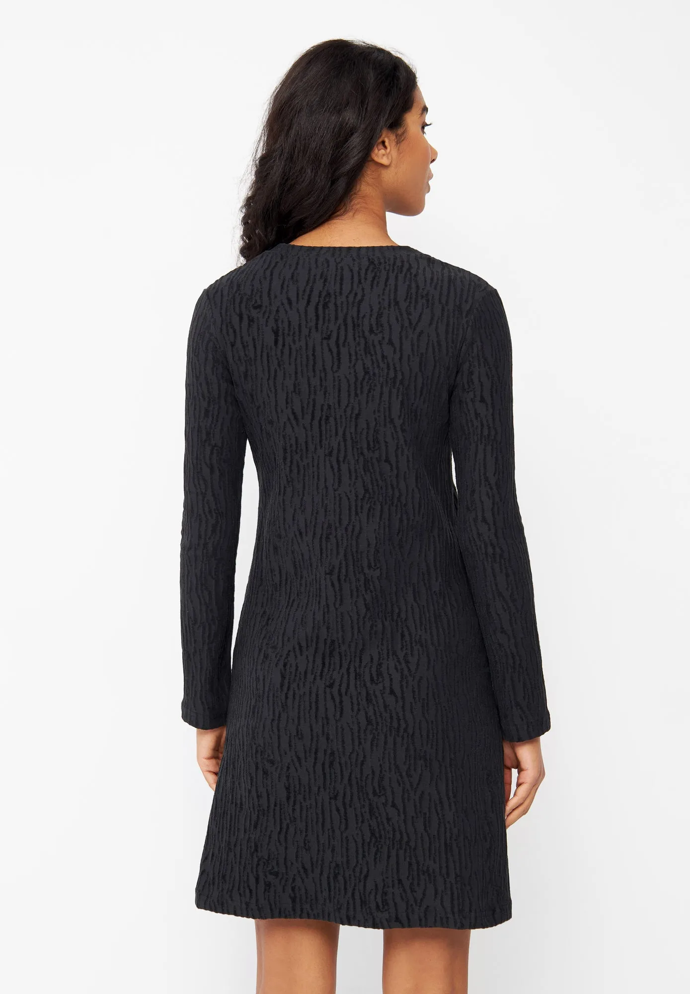Organic Cotton Dress CAMILLE - Black (Structure) Givn Berlin