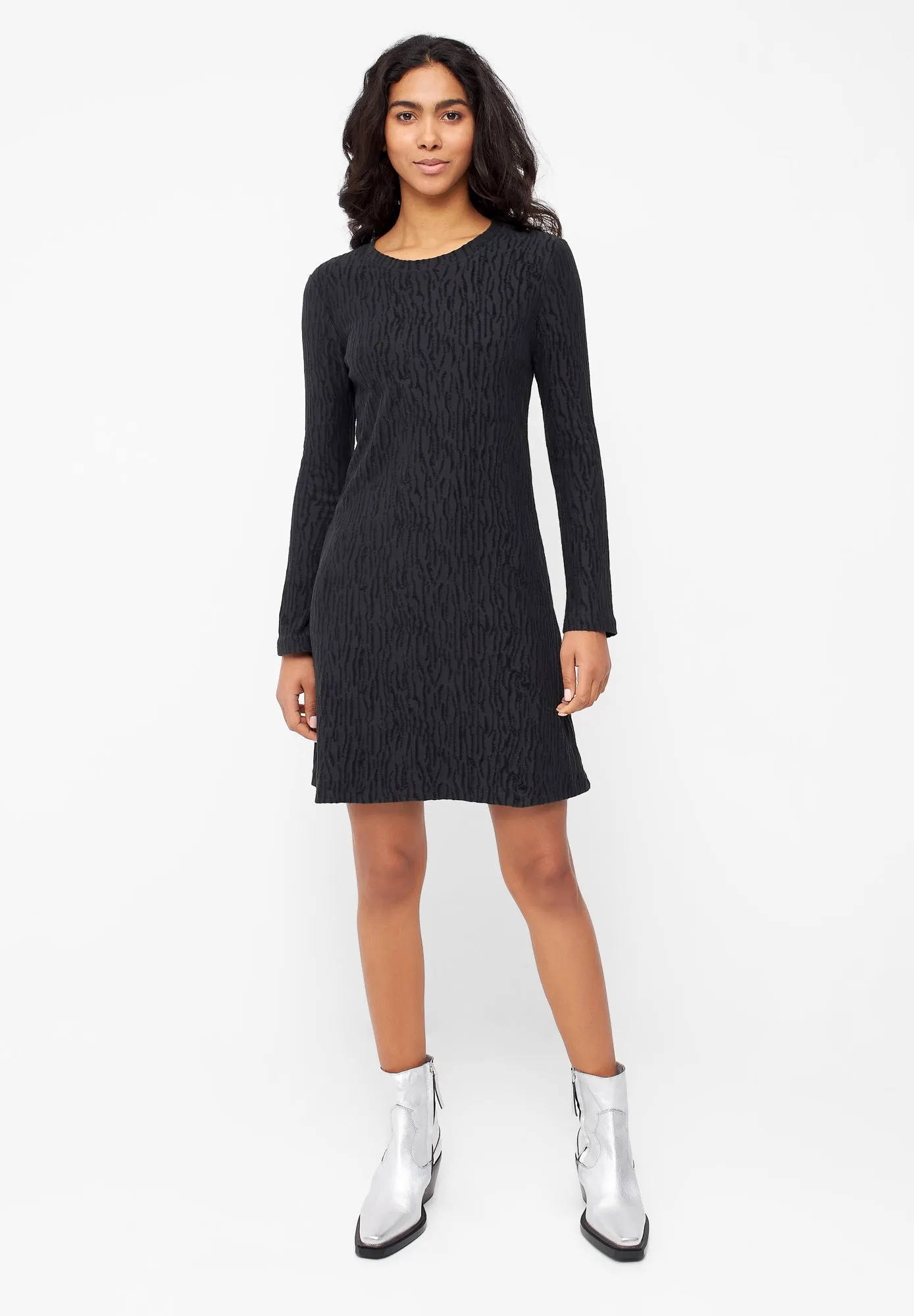 Organic Cotton Dress CAMILLE - Black (Structure) Givn Berlin