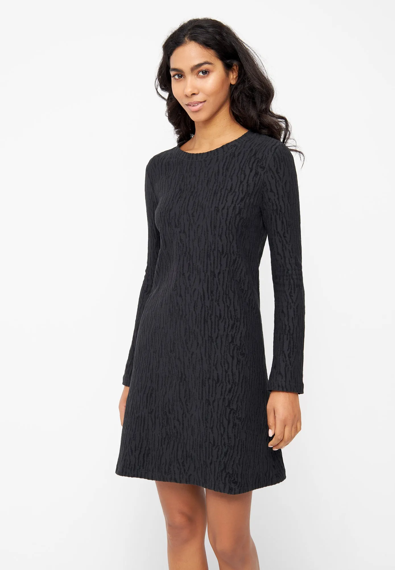 Organic Cotton Dress CAMILLE - Black (Structure) Givn Berlin