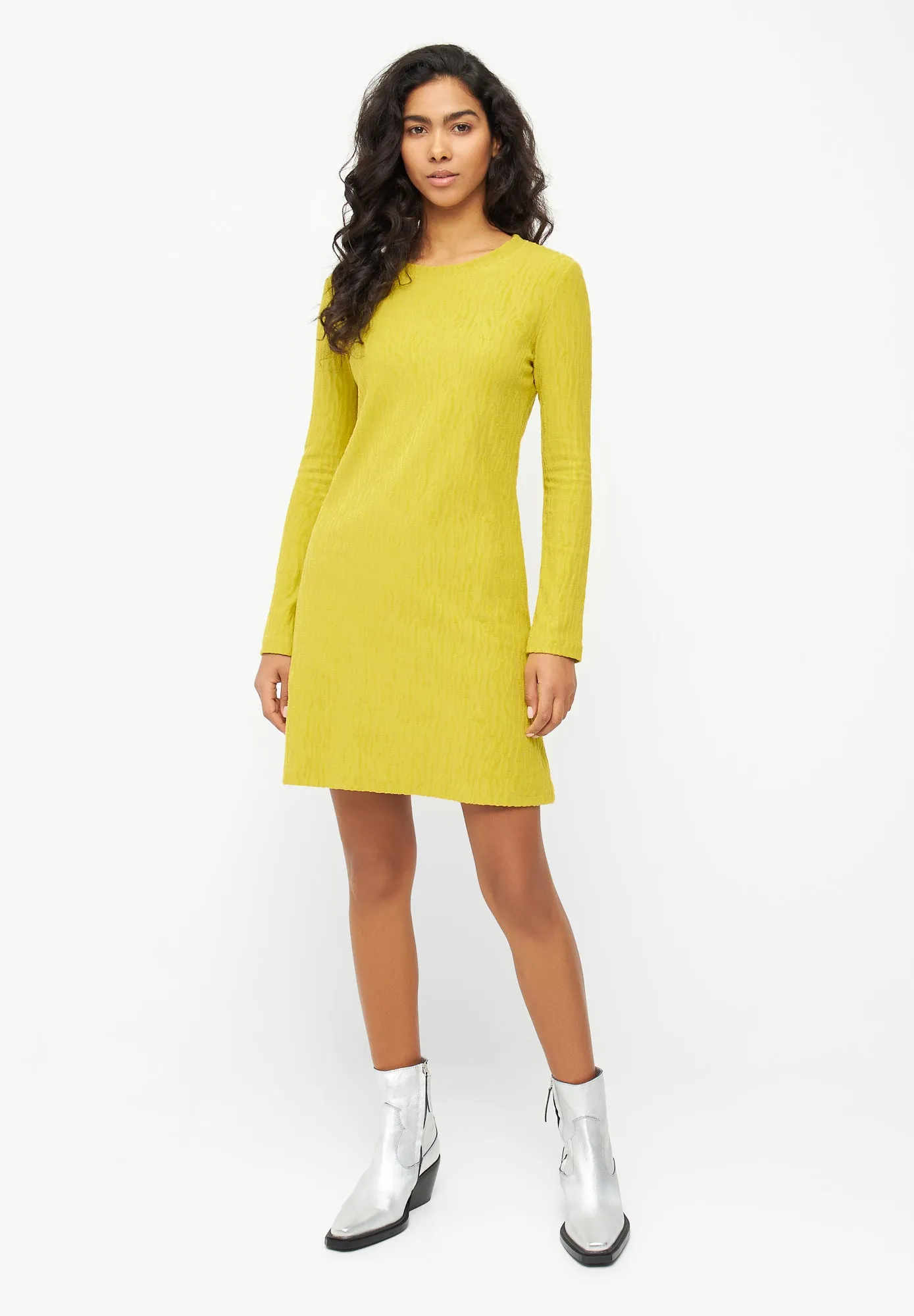 Organic Cotton Dress CAMILLE - Dusty Lime (Structure) Givn Berlin