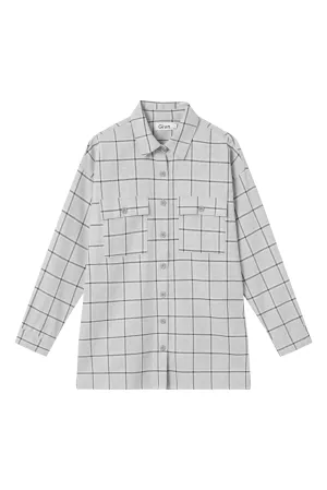 Organic Cotton EVA Check Shirt - Light Grey (Checks) Givn Berlin