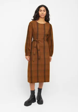 Organic Cotton Flannel Dress ALINE - Brown / Blue / Oak (Checked) Givn Berlin