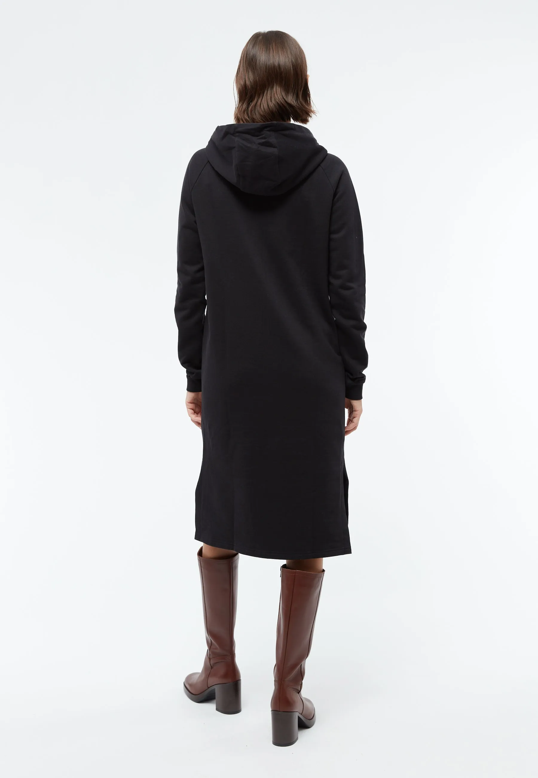 Organic Cotton Hooded Sweat Dress ALOE - Black Givn Berlin