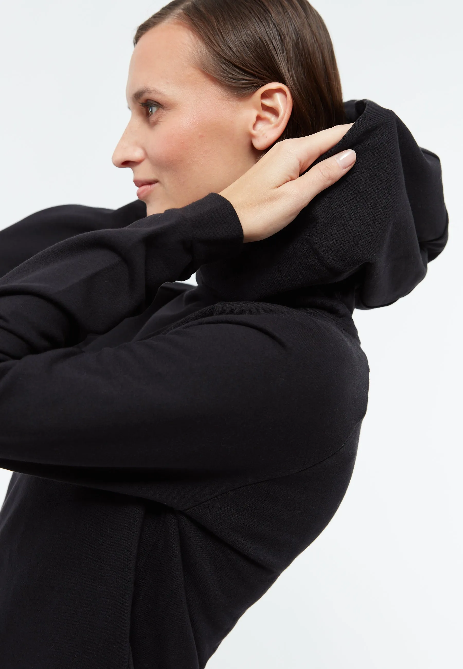 Organic Cotton Hooded Sweat Dress ALOE - Black Givn Berlin