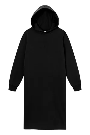 Organic Cotton Hooded Sweat Dress ELENOR - Black Givn Berlin