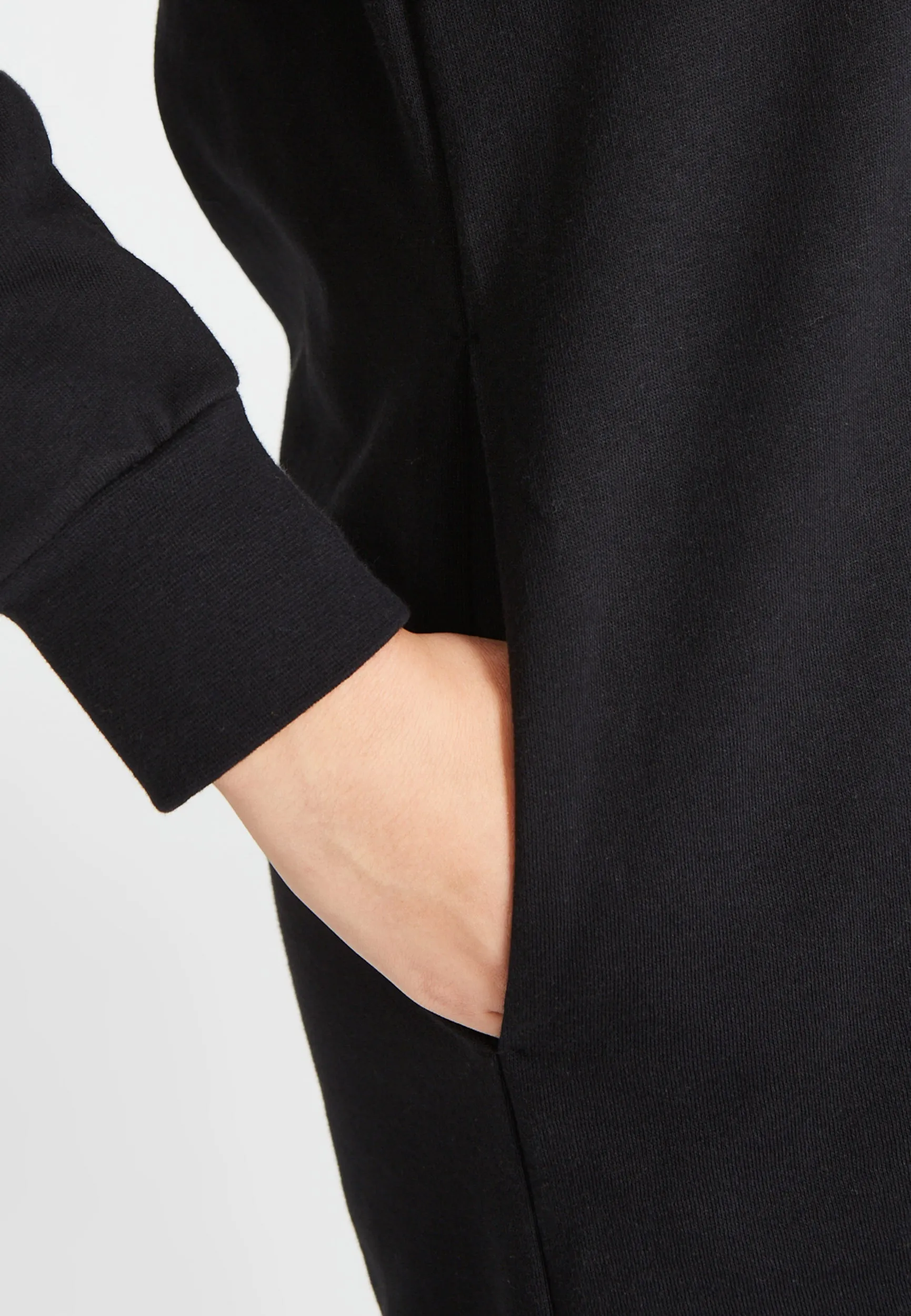 Organic Cotton Hooded Sweat Dress ELENOR - Black Givn Berlin