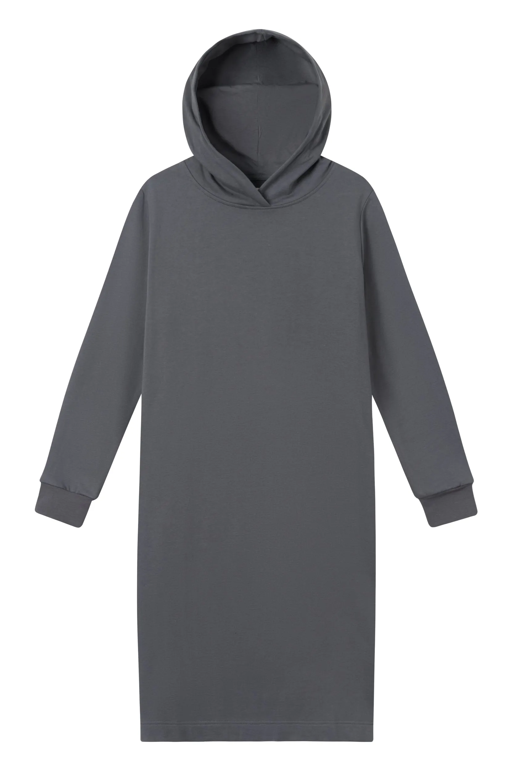 Organic Cotton Hooded Sweat Dress ELENOR - Shadow Grey Givn Berlin