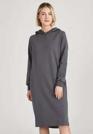 Organic Cotton Hooded Sweat Dress ELENOR - Shadow Grey Givn Berlin