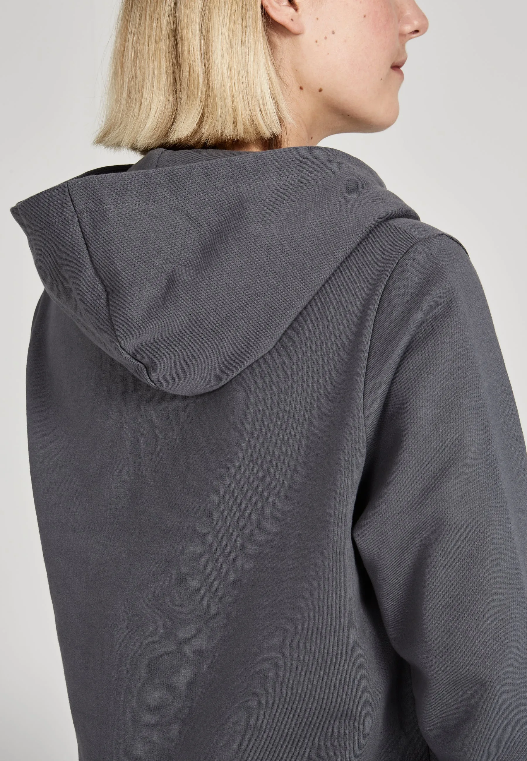 Organic Cotton Hooded Sweat Dress ELENOR - Shadow Grey Givn Berlin