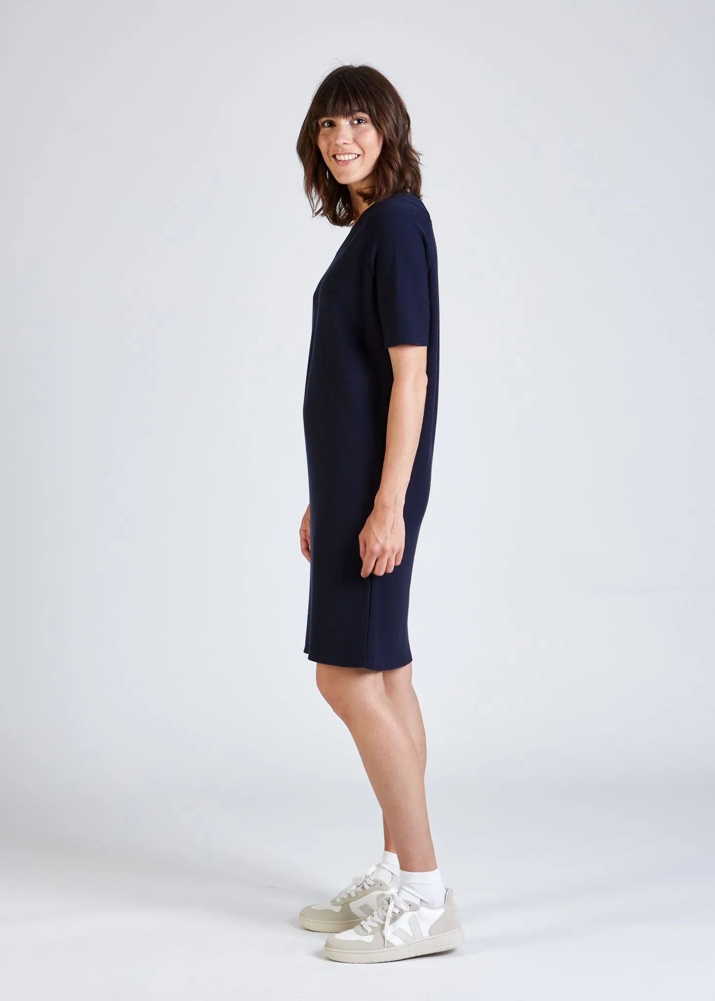 Organic cotton knit dress VALERIE - Blue Givn Berlin