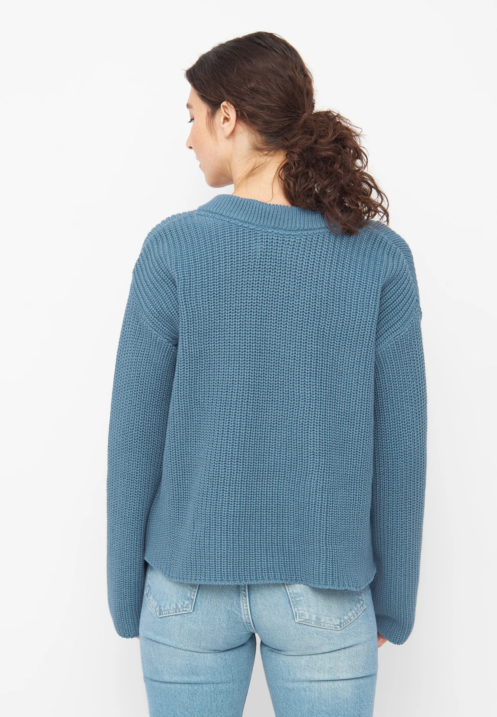 Organic Cotton Knit Sweater ELSA - Arctic Blue Givn Berlin