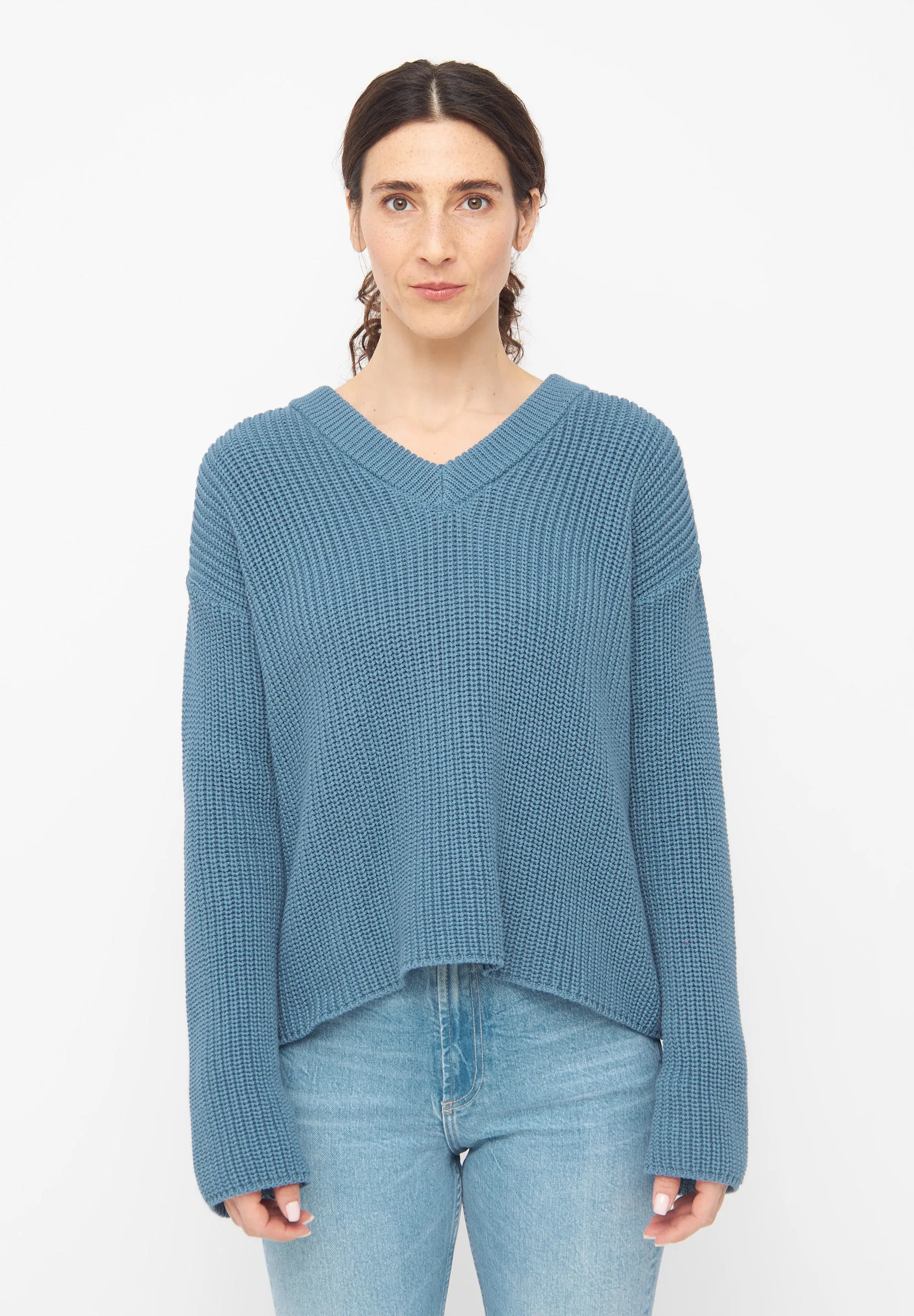 Organic Cotton Knit Sweater ELSA - Arctic Blue Givn Berlin