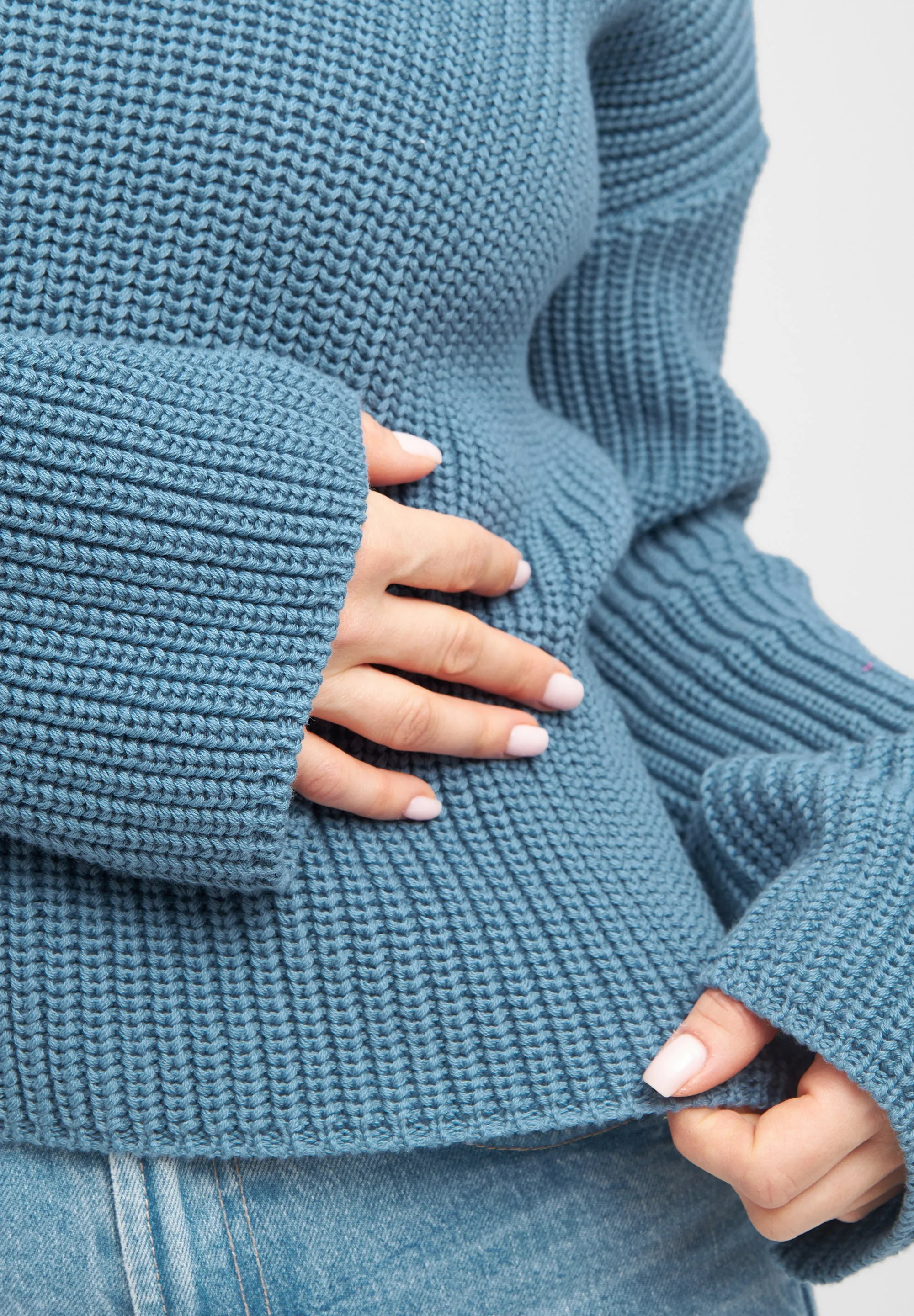 Organic Cotton Knit Sweater ELSA - Arctic Blue Givn Berlin